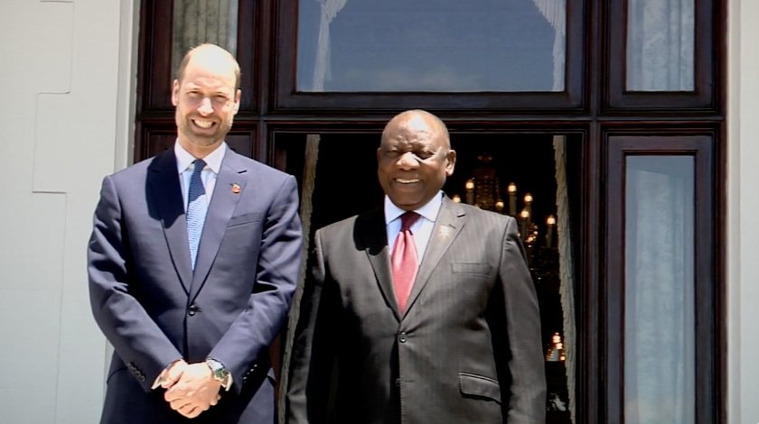 President ramaphosa receives a courtesy visit from the Prince of Wales