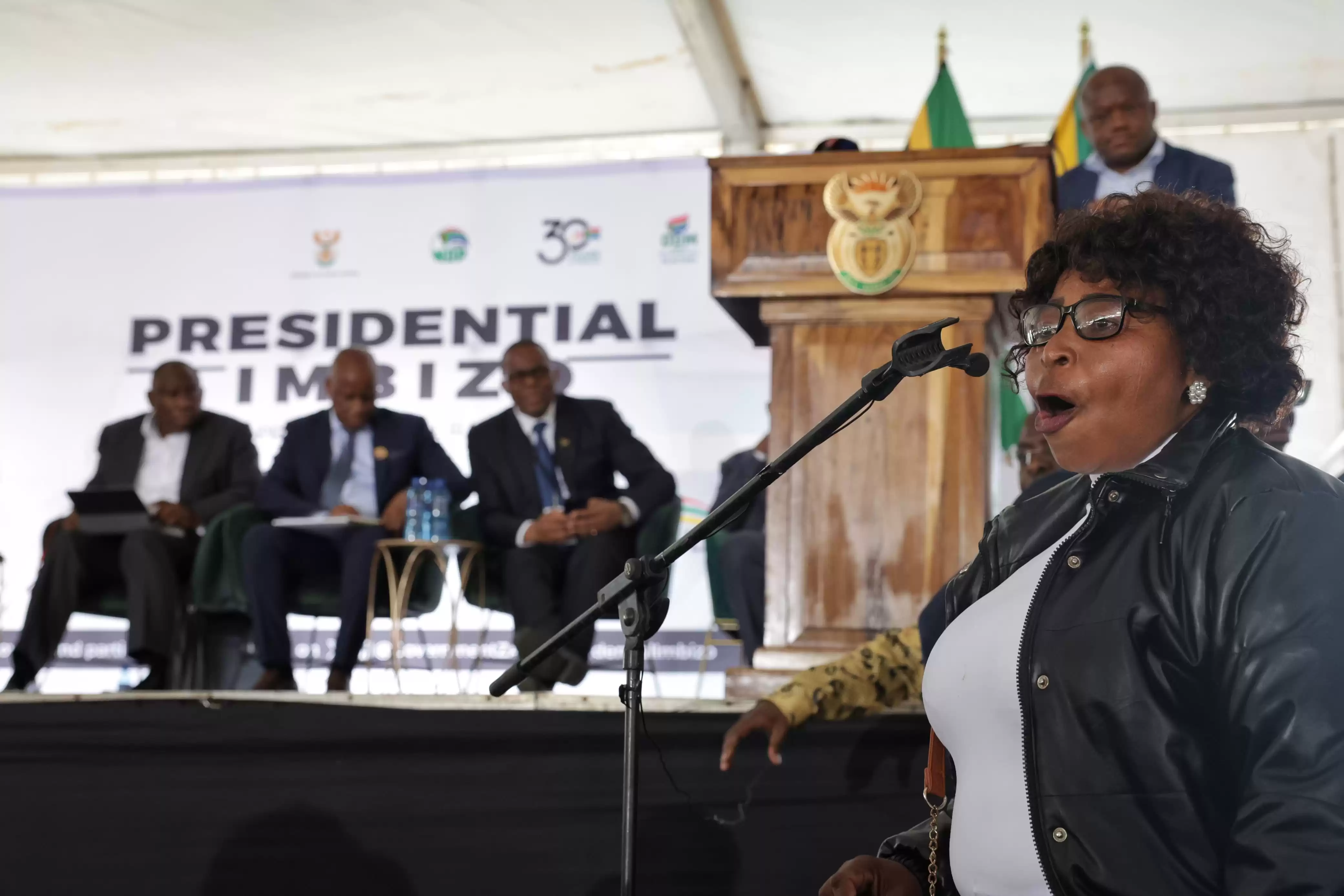 President Cyril Ramaphosa engages with citizens during #PresidentialImbizo in Umgababa, KZN